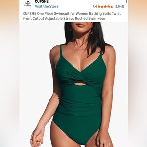 CUPSHE Green One Piece Swimsuit Large